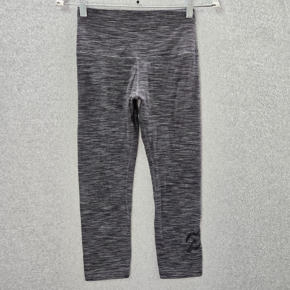 Lululemon Women Activewear Pants 6 Gray Striped Align Crop Leggings 23 in Inseam - Picture 1 of 10